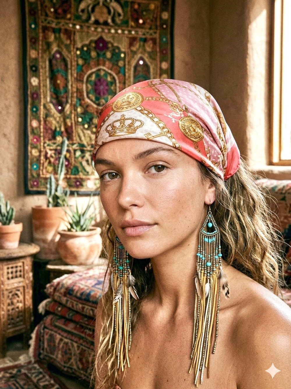 Lovely boho scarf/wrap w resort vacay beach hippy vibe